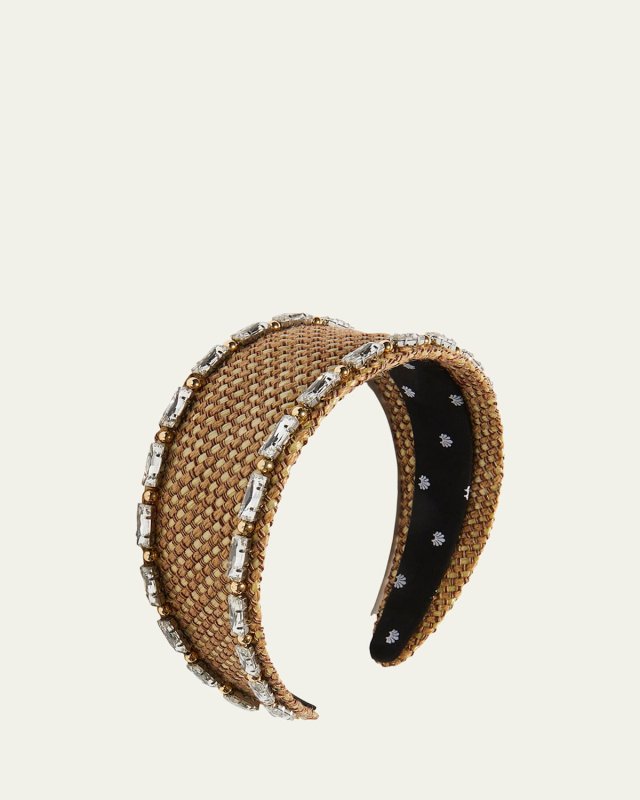 Brigitte Crystal Raffia Headband